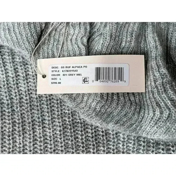 Rebecca Taylor Women's One Shoulder Alpaca Wool Pullover Gray Large NEW.   146 - Picture 3 of 5